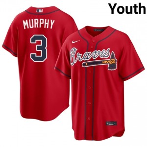 ATL Braves Dale Murphy Red #3 Youth Official Jerseys 297577-260