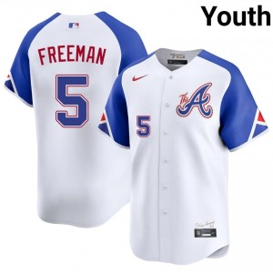 Atlanta Braves Freddie Freeman White City Connect #5 Youth Embroidery Jerseys 292773-150