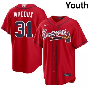 ATL Braves Greg Maddux Red #31 Youth MLB Jerseys 102067-690