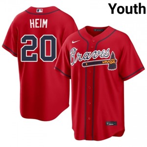 ATL Jonah Heim Red #20 Youth 2026 Jerseys 188836-880