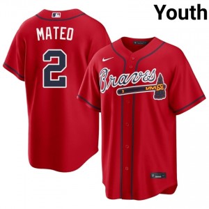 ATL Braves Jorge Mateo Red #2 Youth Limited Jersey 106104-851