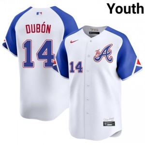Bravos Mauricio Dubon White City Connect #14 Youth MLB Jersey 563620-887