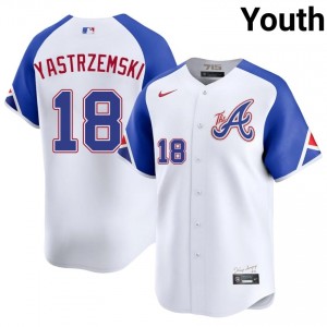 ATL Bravos Mike Yastrzemski White City Connect #18 Youth Limited Jersey 421991-803
